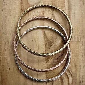 Lucky Brand Gold Bronze Silver tone Textured Bracelets